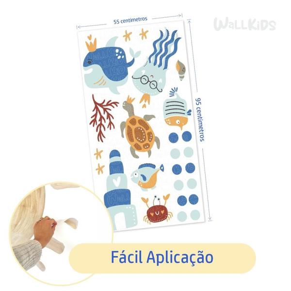 Imagem de Adesivo kit infantil animais marinhos