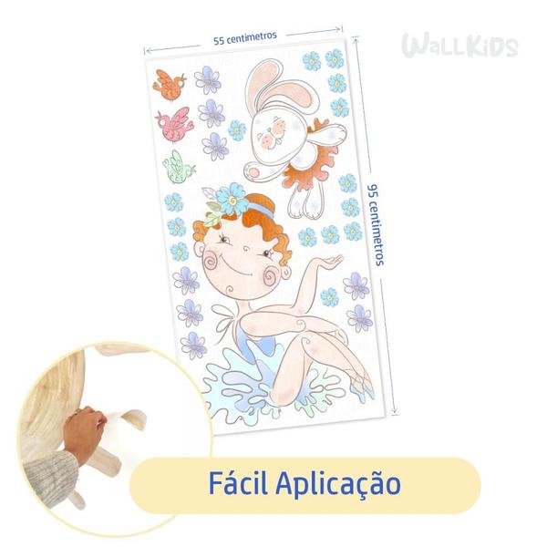 Imagem de Adesivo kit infantil bailarina fofa com coelho