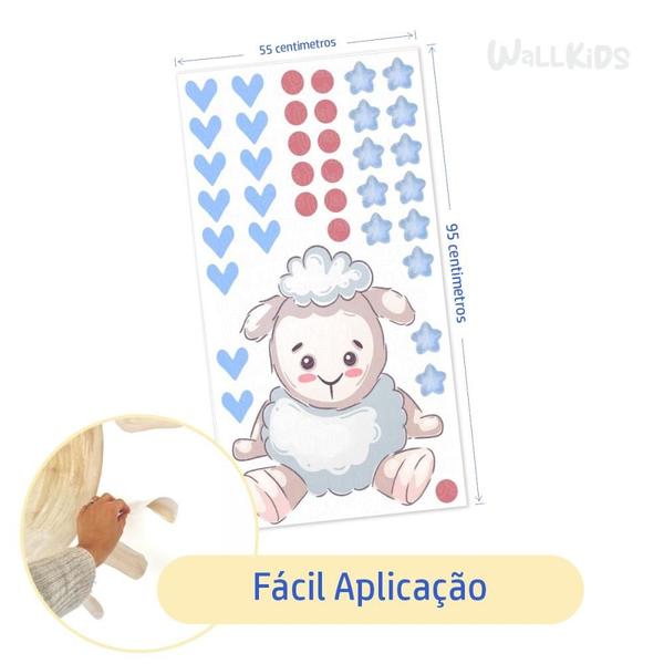 Imagem de Adesivo kit infantil carneirinho fofo estrelas e corações