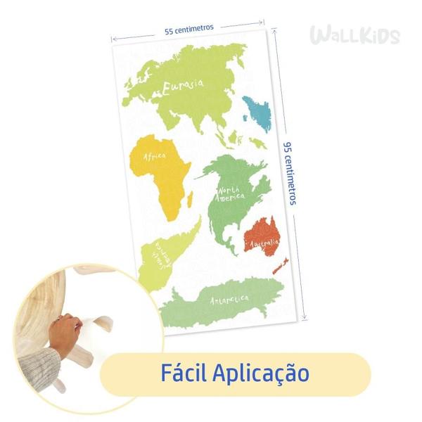 Imagem de Adesivo kit infantil dinossauro mapa mundi dino 