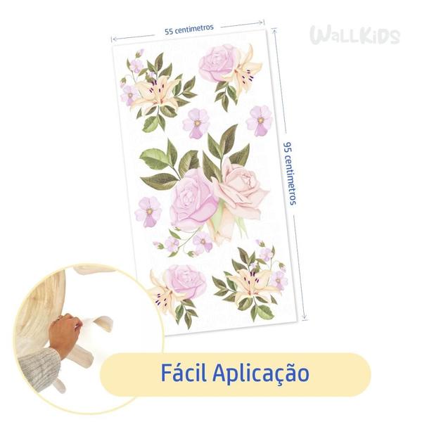 Imagem de Adesivo kit infantil flores lírio e rosa