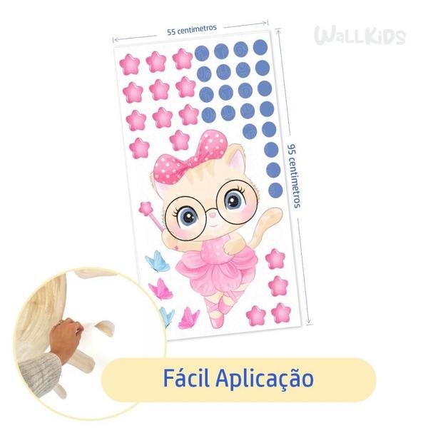 Imagem de Adesivo kit infantil gatinha bailarina rosa