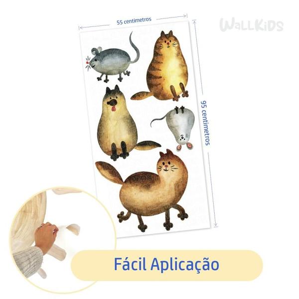 Imagem de Adesivo kit infantil gato e rato