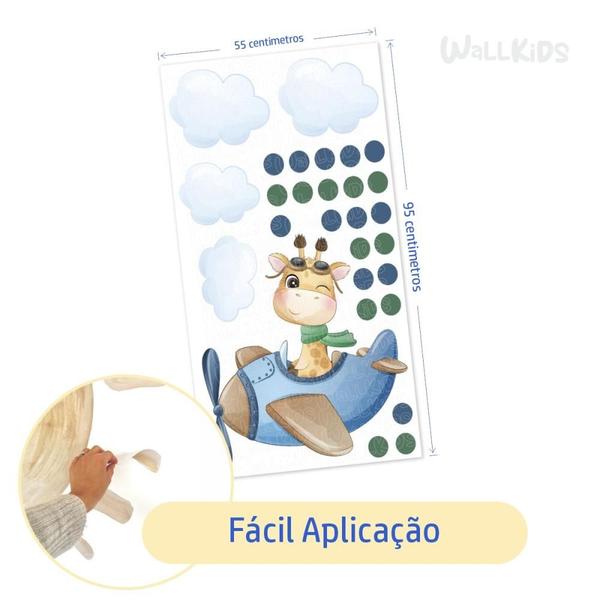 Imagem de Adesivo kit infantil girafa avião e cachecol