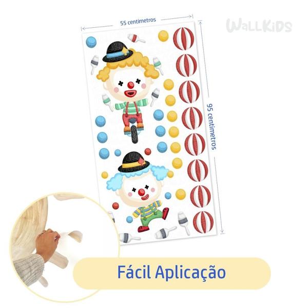 Imagem de Adesivo kit infantil palhaços fofos coloridos