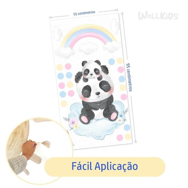 Imagem de adesivo kit infantil panda arco-íris colorido