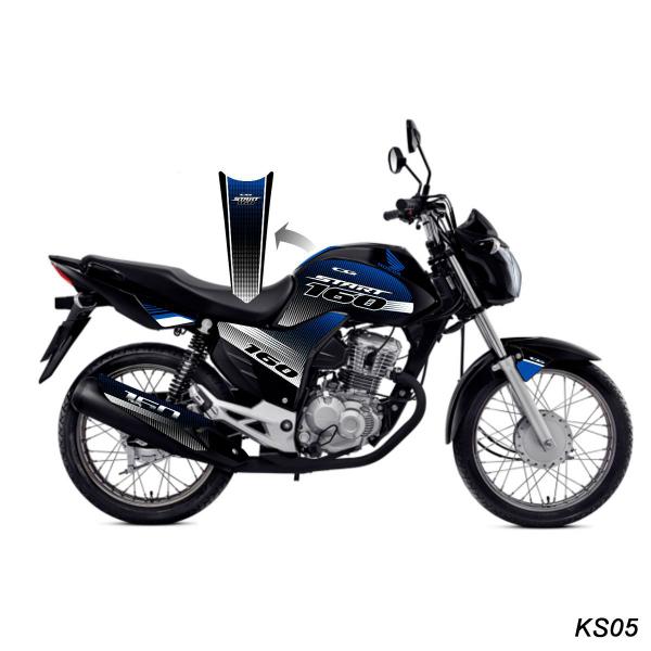 Imagem de Adesivo Kit Personalizado Azul e Preto CG 160 Start 16-22