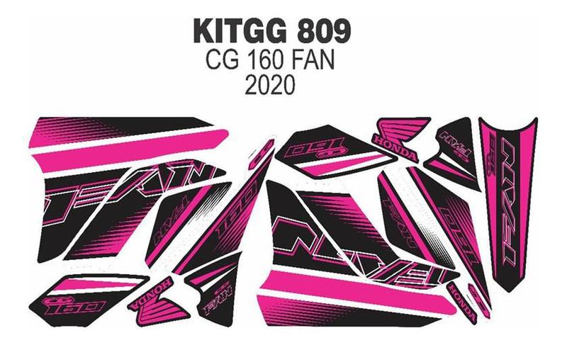 Imagem de Adesivo Kit Personalizado Cg160 Fan Ano 20 - Kitgg809