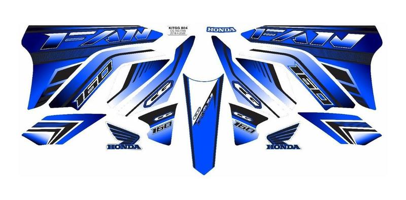 Imagem de Adesivo Kit Personalizado Preto Azul Cg160 Fan Ano20