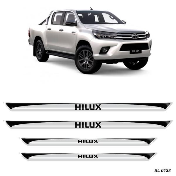 Imagem de Adesivo Kit Soleira Resinada Escovado Toyota Hilux 2006-2018