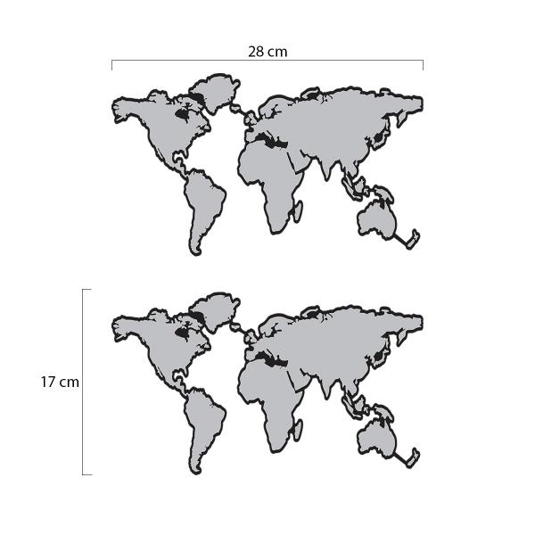 Imagem de Adesivo Mapa Mundi Baú De Moto Bmw Triumph Tiger 28x17 - Par