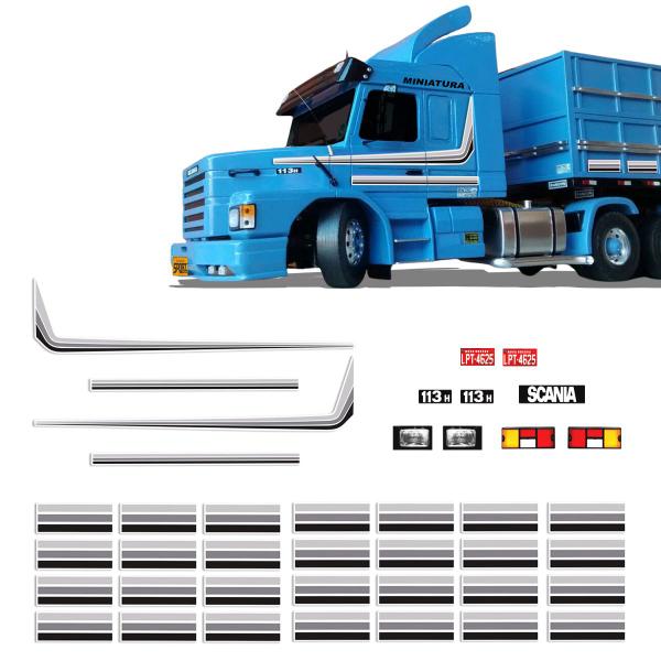 Imagem de Adesivo Miniatura 1/32 Faixa Scania 113 Grafite Colecionismo