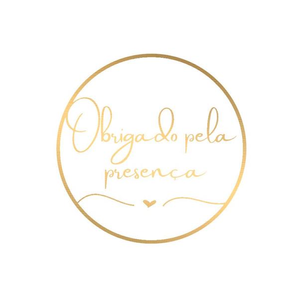 Imagem de Adesivo "Obrigada Pela Presença" - Ref.2201 - Hot Stamping - 30 unidades - Stickr - Rizzo