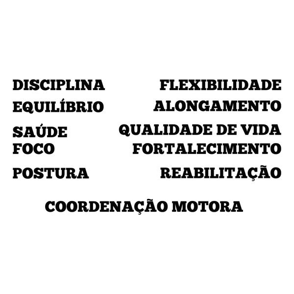 Imagem de Adesivo Palavras Motivação Equilíbrio Flexibilidade Saúde Disciplina Postura Fácil Aplicação