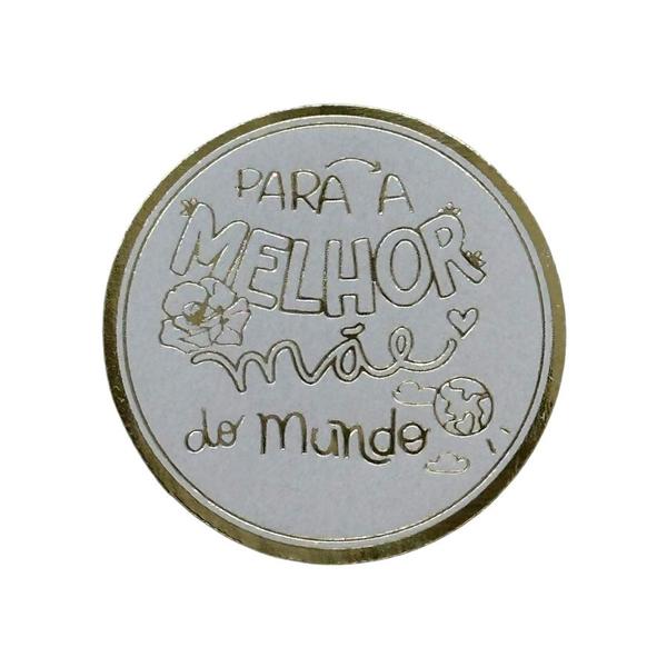 Imagem de Adesivo "Para a Melhor Mãe Do Mundo" - Ref.2087 - Hot Stamping - Dourado - 50 unidades - Stickr - Rizzo