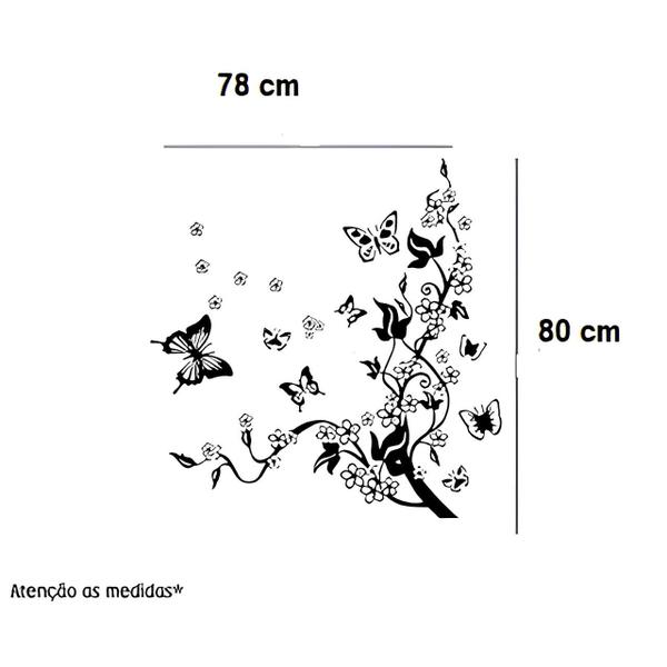 Imagem de Adesivo para box de banheiro Floral e Borboleta