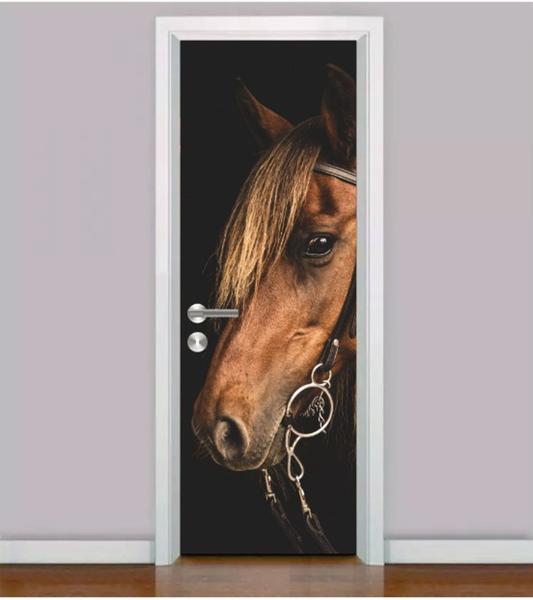 Imagem de Adesivo Para Porta CAVALO - RODEIO - CAVALO SELVAGENS - NATUREZA - LIBERDADE 73x213 cm 