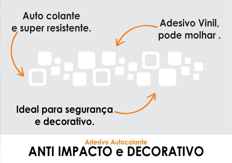 Imagem de Adesivo para Porta de Banheiro Segurança Vidro Anti Trombada