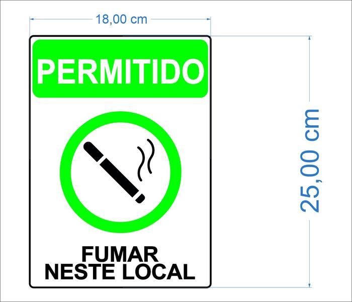 Imagem de Adesivo Para Sinalização Permitido Fumar Neste Local 25x18cm