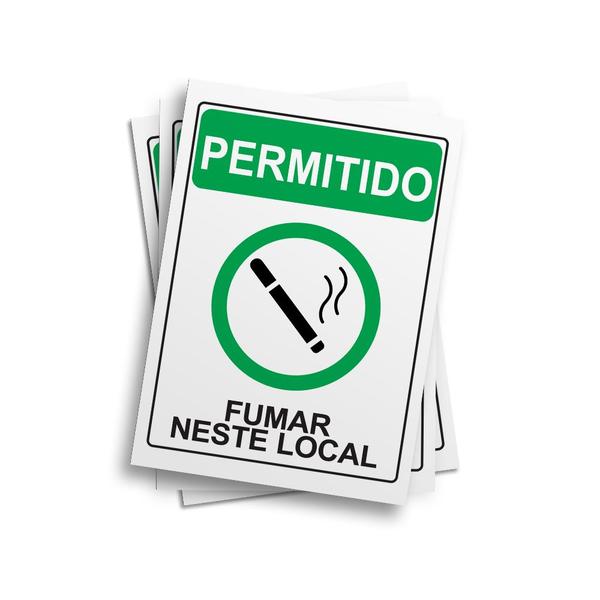 Imagem de Adesivo Para Sinalização Permitido Fumar Neste Local 25x18cm