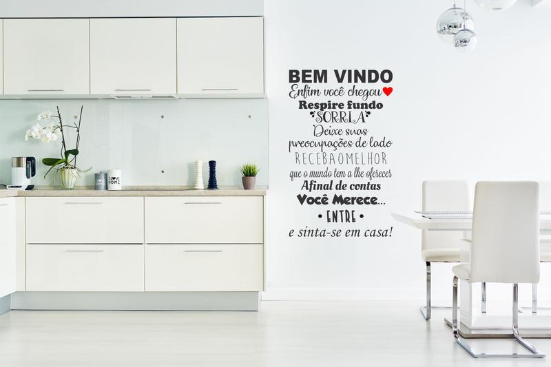 Imagem de Adesivo Parede Decorativo Bem Vindo Motivação Hall 60x100cm