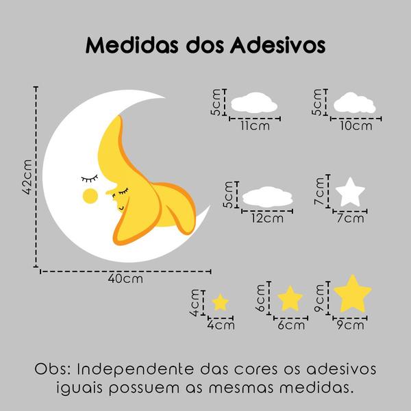 Imagem de Adesivo Parede Estrelas Lua Nuvens Infantil