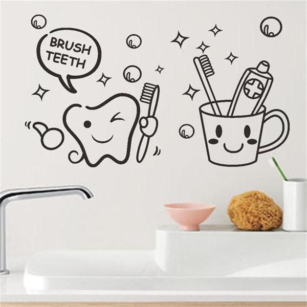 Imagem de Adesivo parede hora escovar dentes