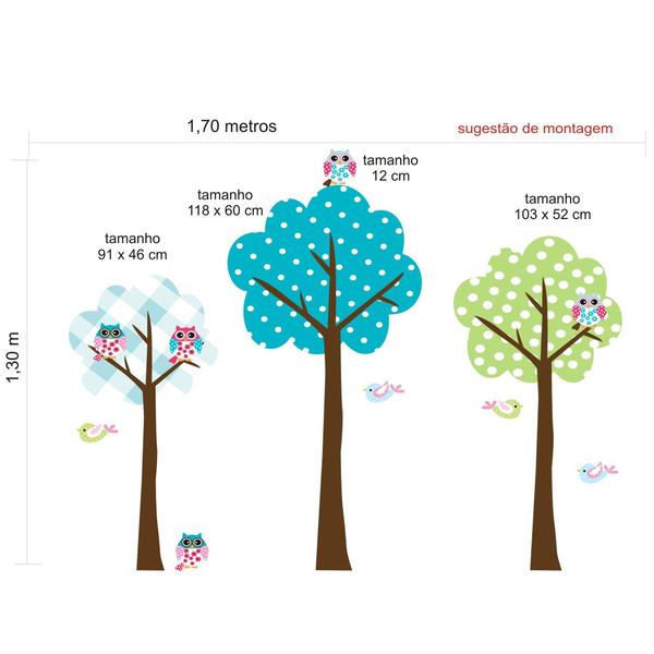 Imagem de Adesivo Parede Infantil Zoo Arvore animais Passarinhos 58