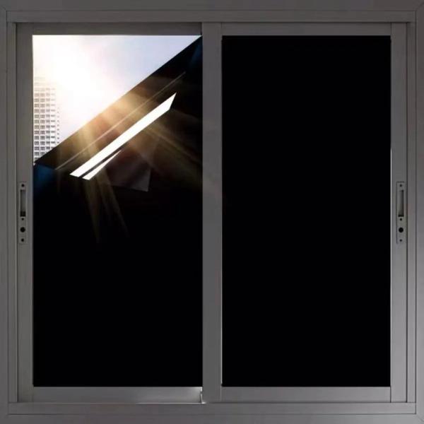 Imagem de Adesivo Preto Blackout Bloqueia Luz Solar Porta Janela - 3m X 45cm