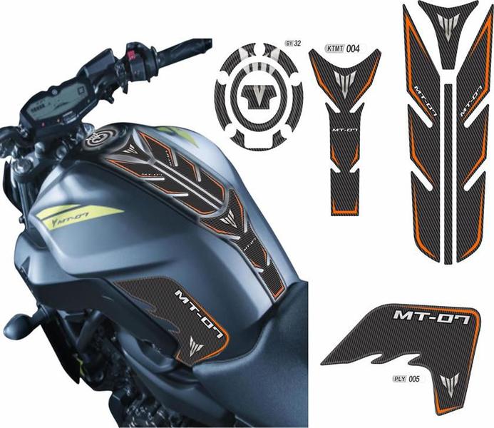 Imagem de Adesivo Protetor Lateral+Tankpad e Bocal Yamaha MT 07 Kit 04