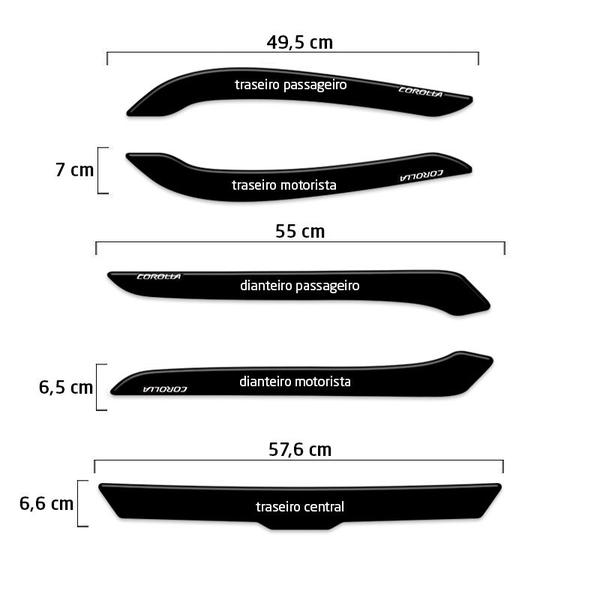 Imagem de Adesivo Protetor Para-choque Corolla 2009/2014 Preto 5 Peças