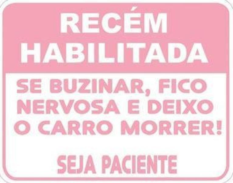 Imagem de Adesivo Recem Habilitada Novata Carteira Motorista Cor Rosa