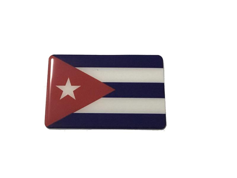 Imagem de Adesivo resinado da bandeira de Cuba 9x6 cm