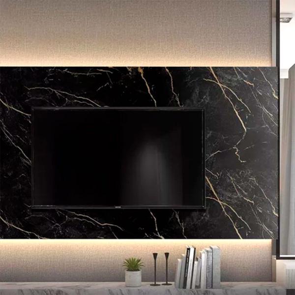 Imagem de Adesivo Revestimento Mármore Preto Gold Impermeável Texturizado 4m X 60cm