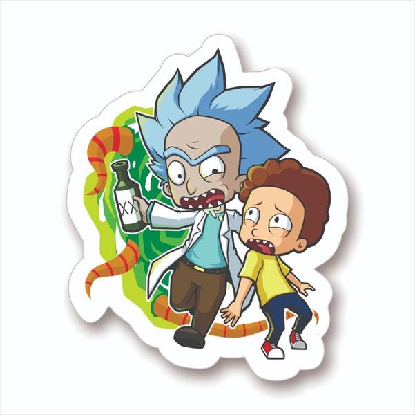 Imagem de Adesivo Sticker Vinil Impermeável Rick and Morty