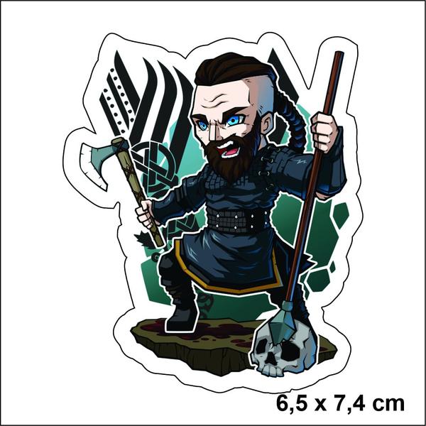 Imagem de Adesivo Sticker Vinil Impermeável Vikings Ragnar Lothbrok