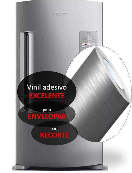 Imagem de Adesivo Vinil Aço Escovado 50m x1m Envelopa Cozinha