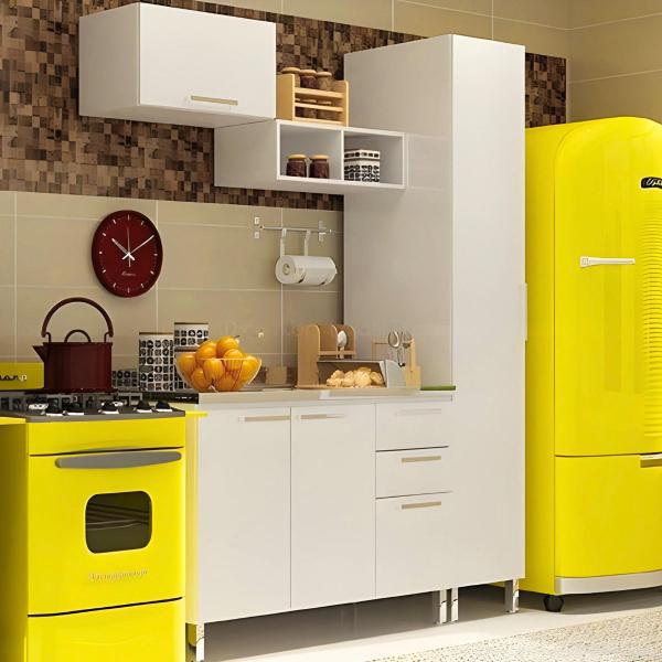 Imagem de Adesivo Vinil Amarelo Milano Decoração Fogão Móveis  10m x 50cm