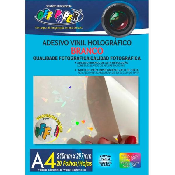 Imagem de Adesivo Vinil Holográfico Branco- Off Paper