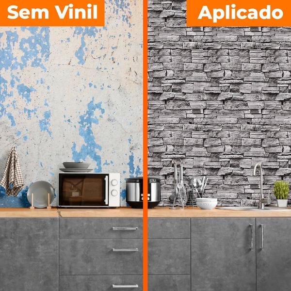 Imagem de Adesivo Vinílico Impermeavel HD Rustico Pedra Canjiquinha 280x60cm