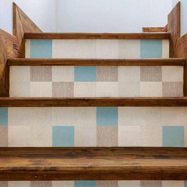 Adesivo Vinílico Lavavel para Piso Quadrados Mistos Azul e Bege 500x60cm - Open Star Imagem de Adesivo Vinílico Lavavel para Piso Quadrados Mistos Azul e Bege 500x60cm