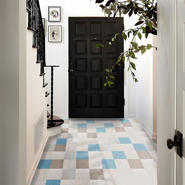 Adesivo Vinílico Lavavel para Piso Quadrados Mistos Azul e Bege 500x60cm - Open Star Imagem de Adesivo Vinílico Lavavel para Piso Quadrados Mistos Azul e Bege 500x60cm