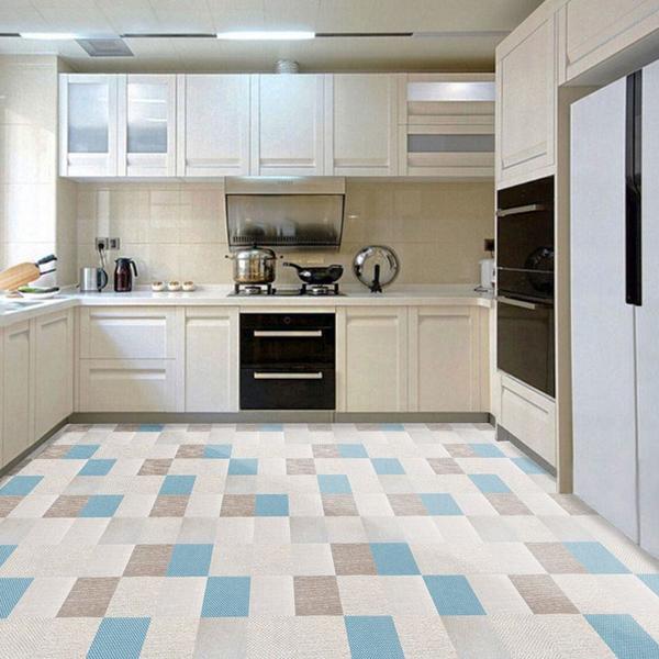 Adesivo Vinílico Lavavel para Piso Quadrados Mistos Azul e Bege 500x60cm - Open Star Imagem de Adesivo Vinílico Lavavel para Piso Quadrados Mistos Azul e Bege 500x60cm