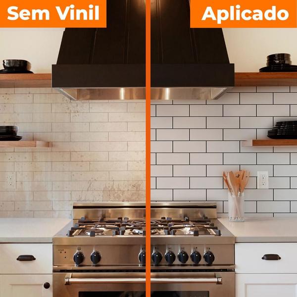 Imagem de Adesivo Vinílico para Cozinha Impermeavel Azulejo Metro White