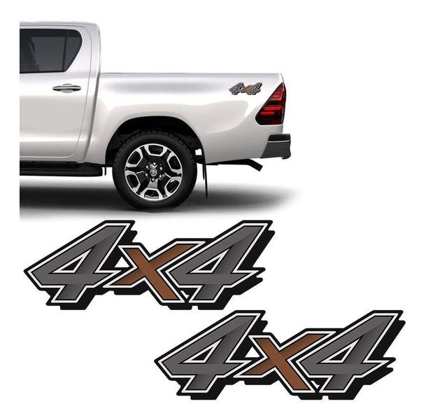 Imagem de Adesivos 4x4 Hilux Toyota 2021 Emblema Lateral Mod. Original