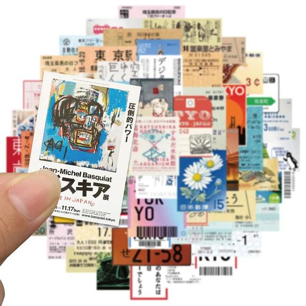 Imagem de Adesivos À Prova D'água Estilo Japonês Ins, 60 Peças, Cartão Postal, Carimbo, Papelaria, Diário De