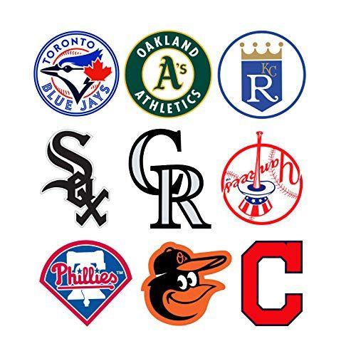 Imagem de Adesivos à prova d'água Logotipos MLB - 30 equipes, inclui Twins e Brewers - 30 peças