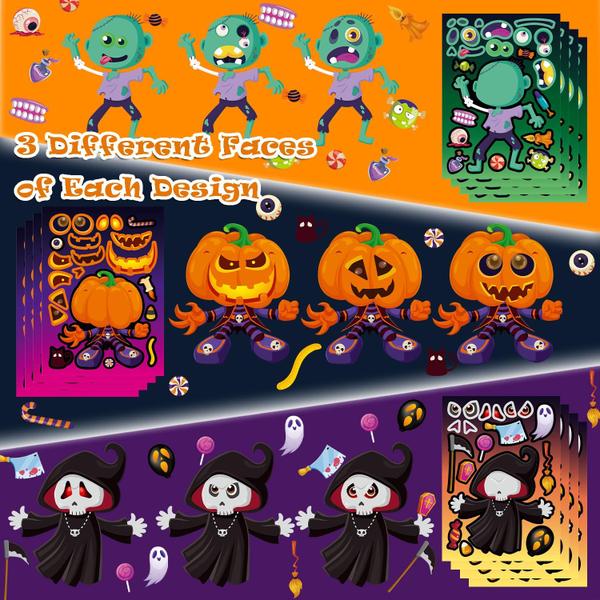 Imagem de Adesivos Aowplc Halloween Party Games para crianças com 16 designs