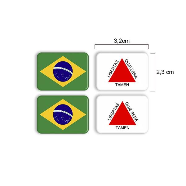 Imagem de Adesivos Bandeira Brasil e Minas Gerais Placa Nova Carro Kit