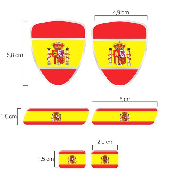 Imagem de Adesivos Bandeira País Espanha Emblema Escudo Placa Resinado